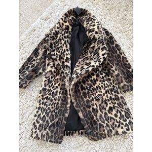 BCBGMaxAzria Animal Print Teddy Coat XS